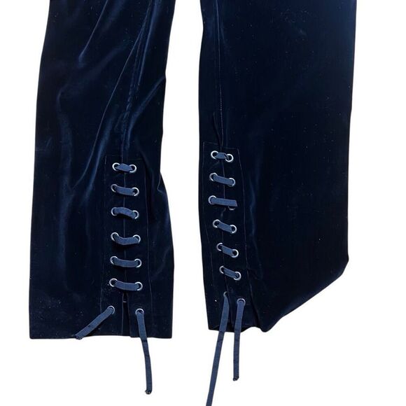 NWT Yves Saint Laurent Black Velvet Lace-Up Pants Runway Tom Ford F/W 2001 - Picture 12 of 14